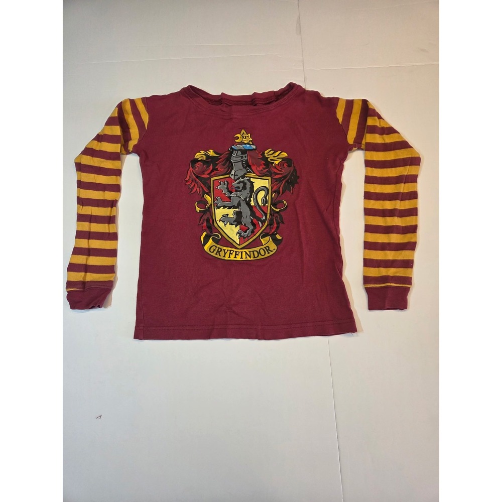 430 Harry Potter Gryffindor Long Sleeve Shirt Kids Maroon Yellow Striped